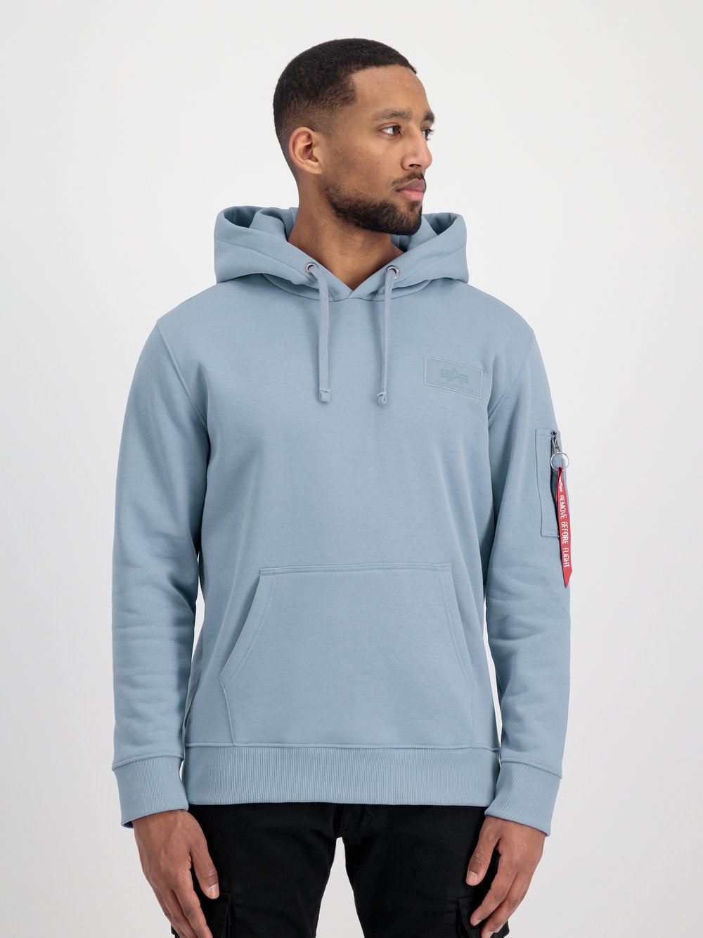 Alpha Industries Kapuzensweatshirt Herren blau bedruckt, L