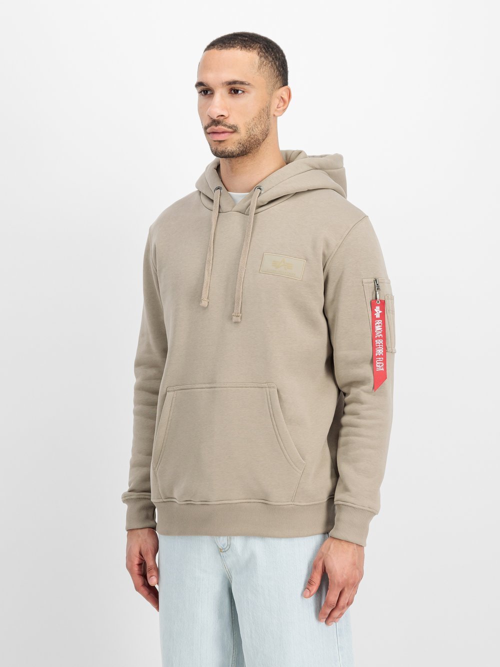 Alpha Industries Kapuzensweatshirt Herren beige bedruckt, M