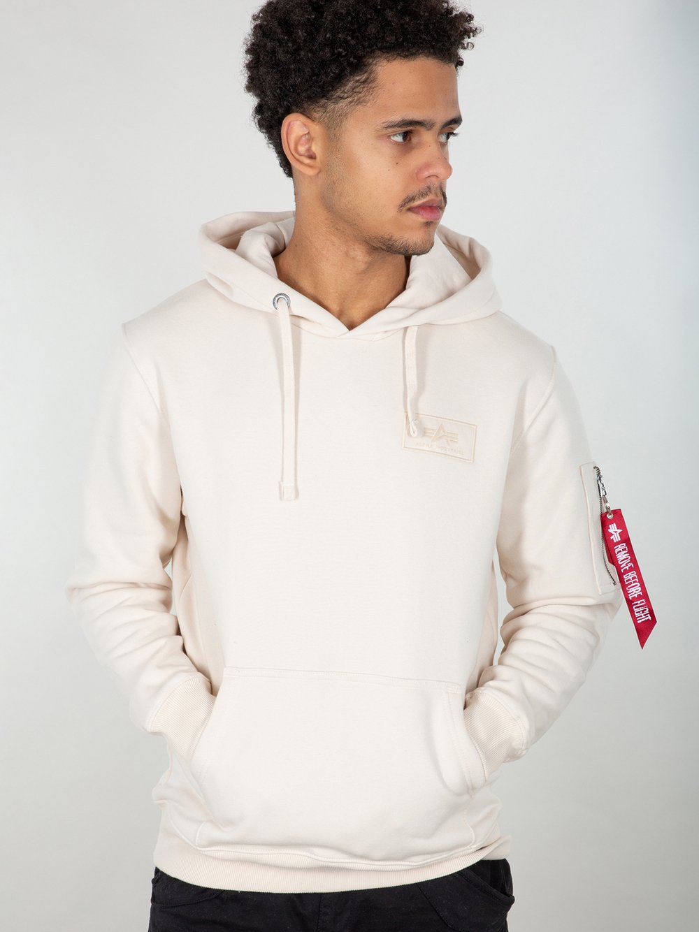 Thumbnail - Alpha Industries Kapuzensweatshirt Herren Baumwolle weiß, S