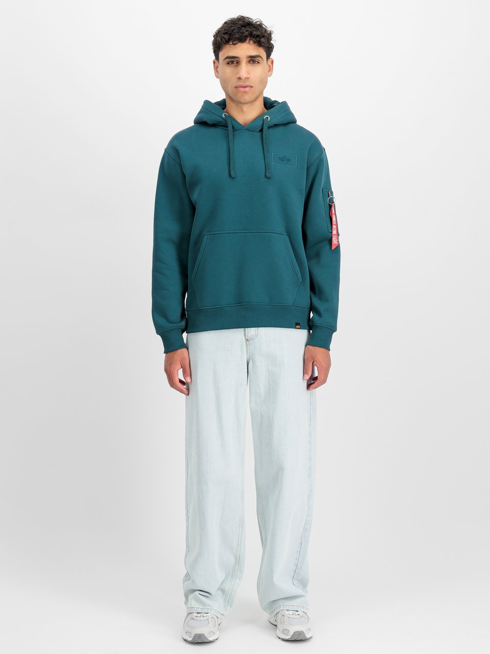 Alpha Industries Kapuzensweatshirt Herren Baumwolle blau bedruckt, XXXL