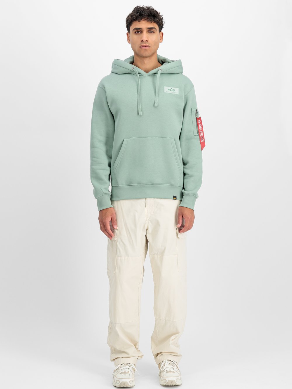 Alpha Industries Kapuzensweatshirt Herren Baumwolle grün bedruckt, M