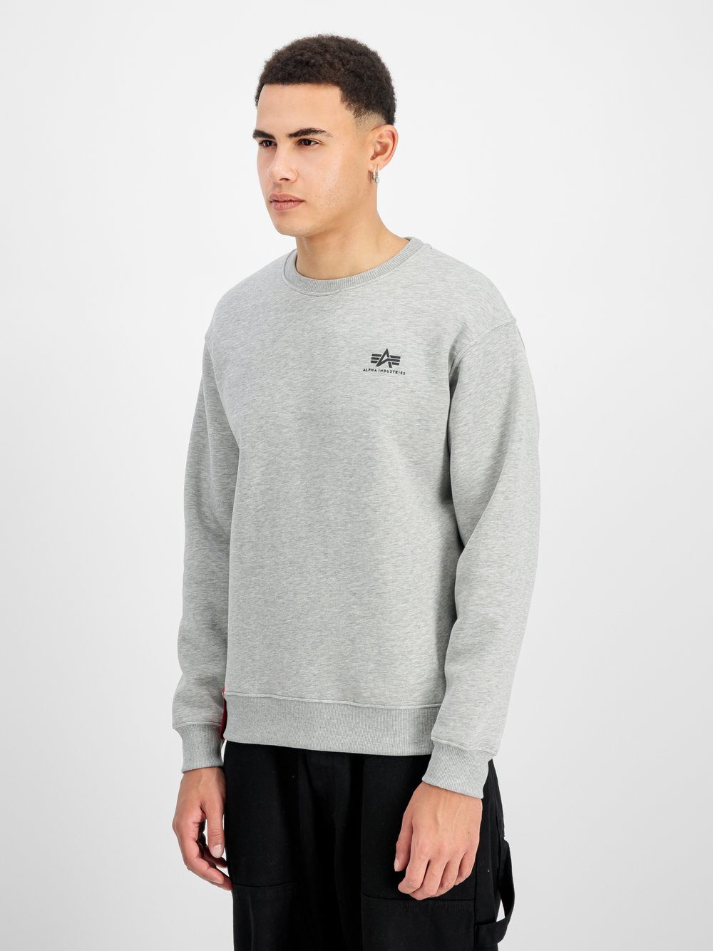 Thumbnail - Alpha Industries Sweatshirt Herren Baumwolle grau bedruckt, S