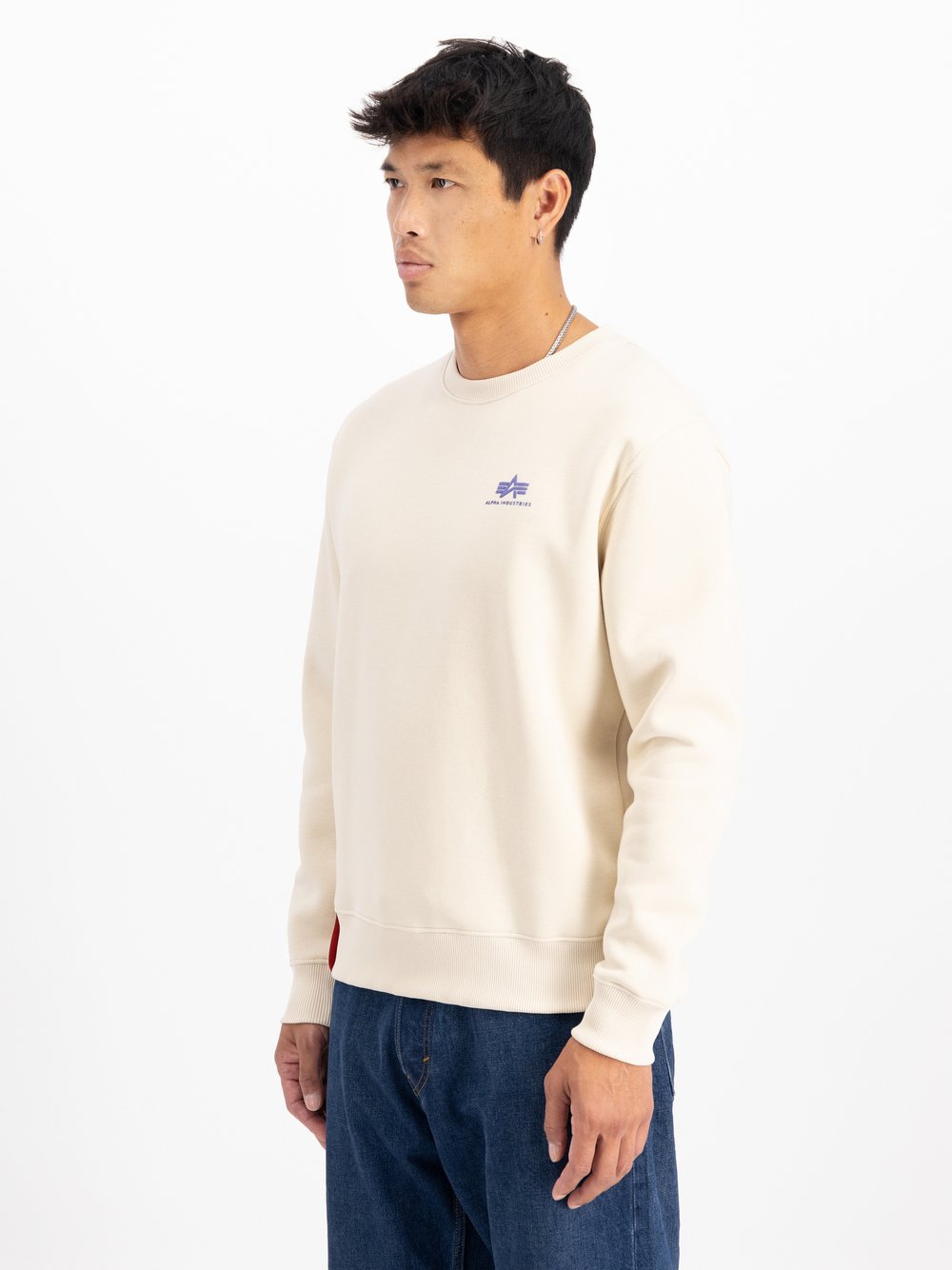Alpha Industries Sweatshirt Herren Baumwolle weiß bedruckt, XS