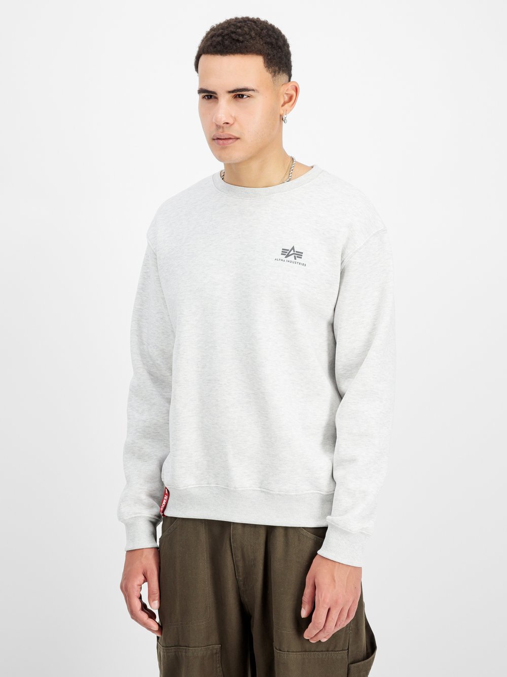 Alpha Industries Sweatshirt Herren Baumwolle grau, L