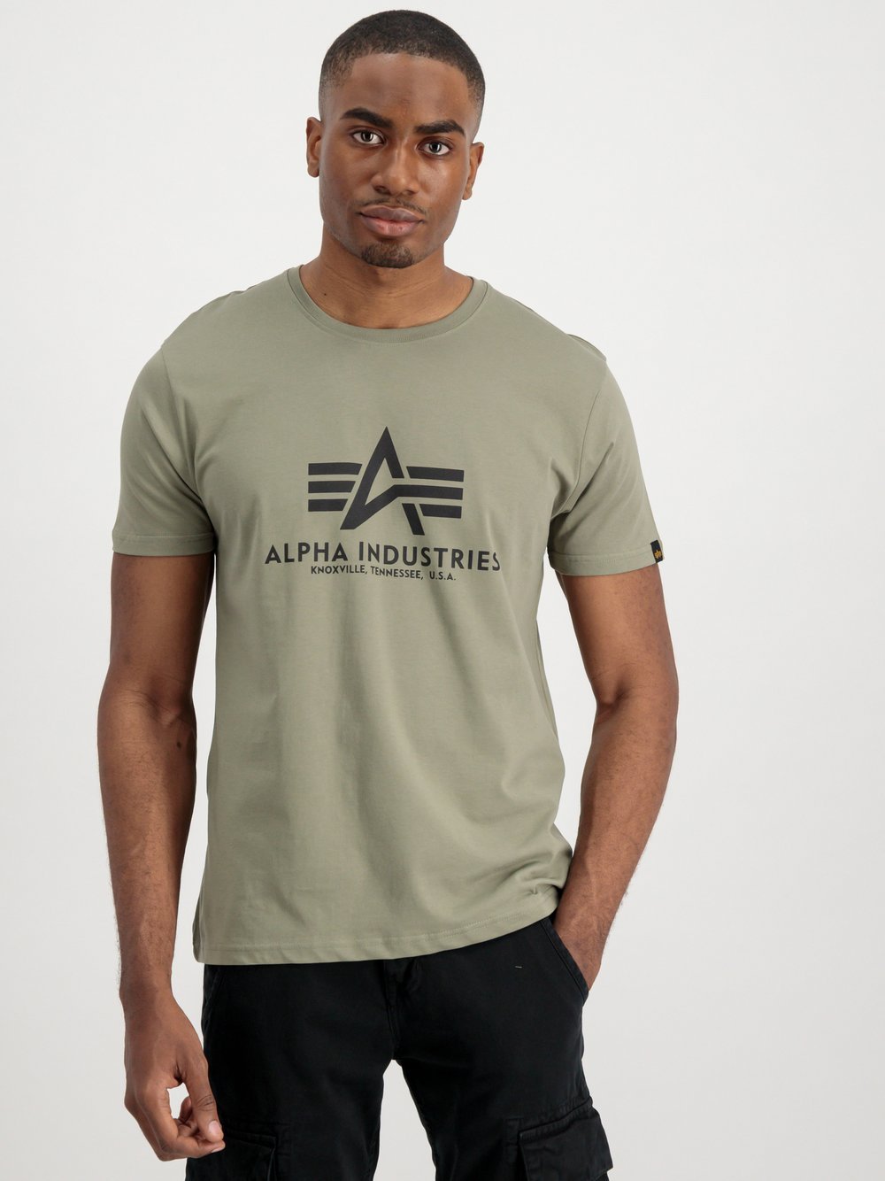 Alpha Industries T-Shirt Herren Baumwolle grün bedruckt, XXXL