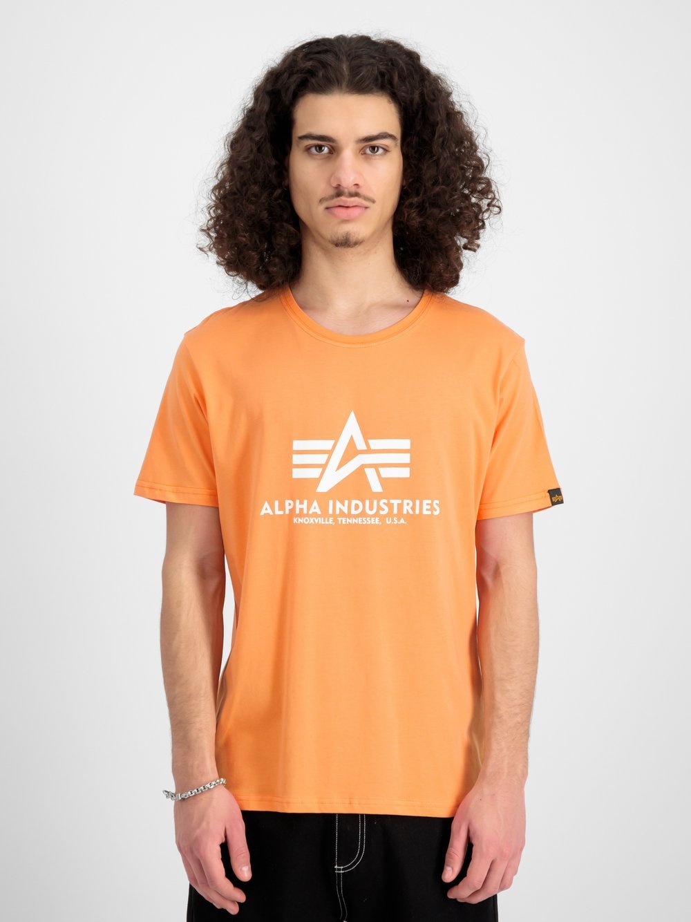 Alpha Industries T-Shirt Herren Baumwolle orange bedruckt, S