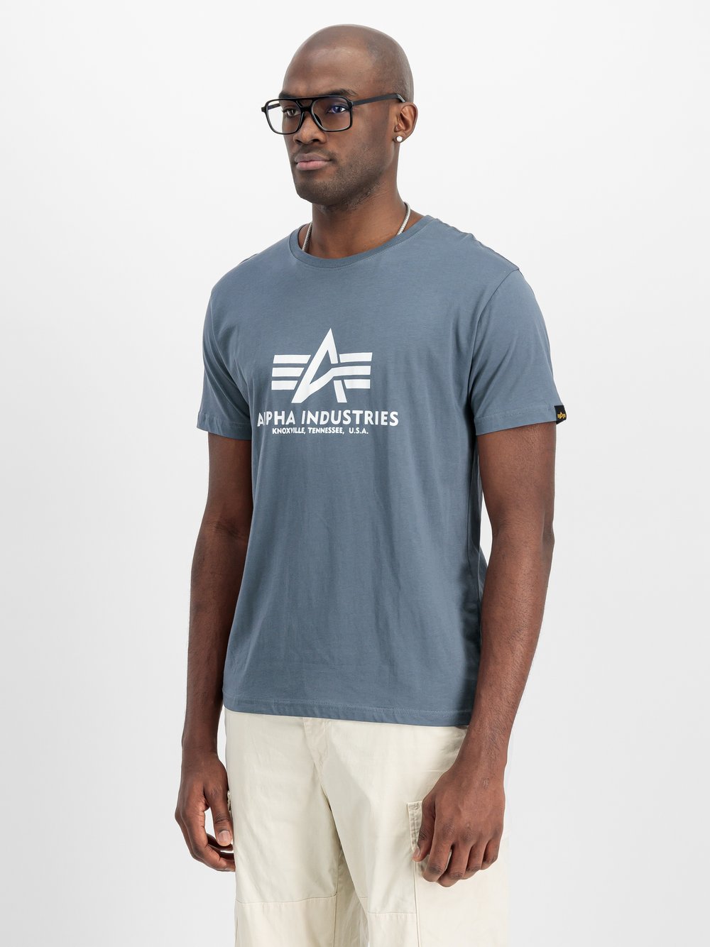 Thumbnail - Alpha Industries T-Shirt Herren Baumwolle blau, L