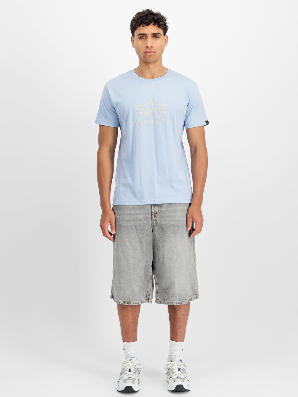 Alpha Industries T-Shirt Herren Baumwolle blau bedruckt, XXL