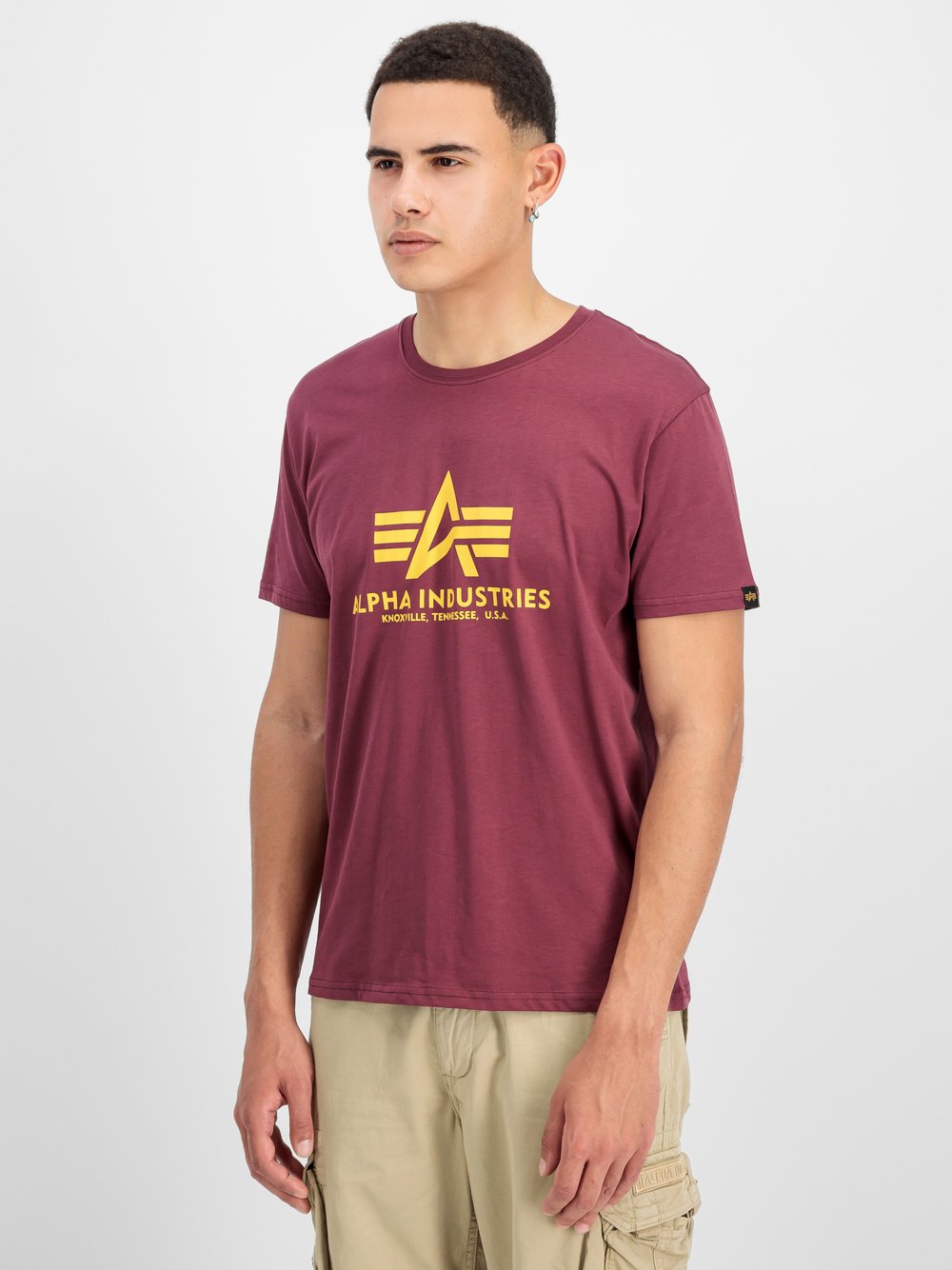 Thumbnail - Alpha Industries T-Shirt Herren Baumwolle rot bedruckt, XL