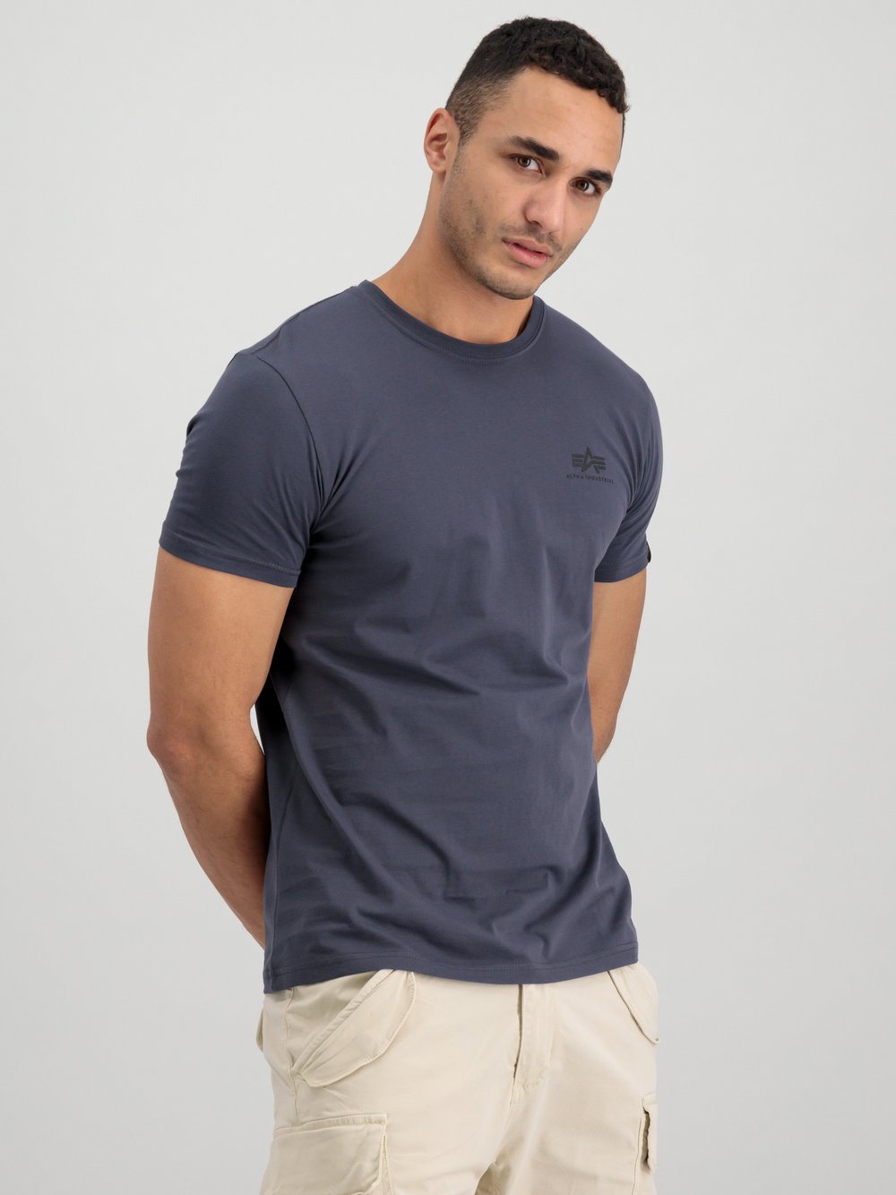 Alpha Industries T-Shirt Herren Baumwolle grau, S