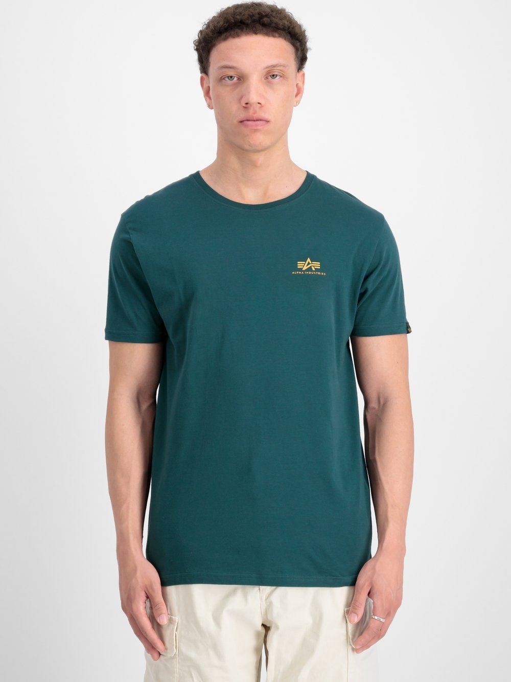 Alpha Industries T-Shirt Herren Baumwolle grün bedruckt, L