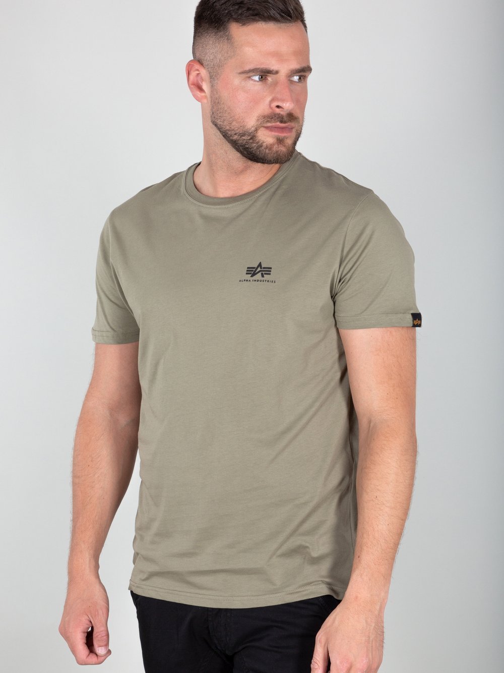 Alpha Industries T-Shirt Herren Baumwolle grün bedruckt, S