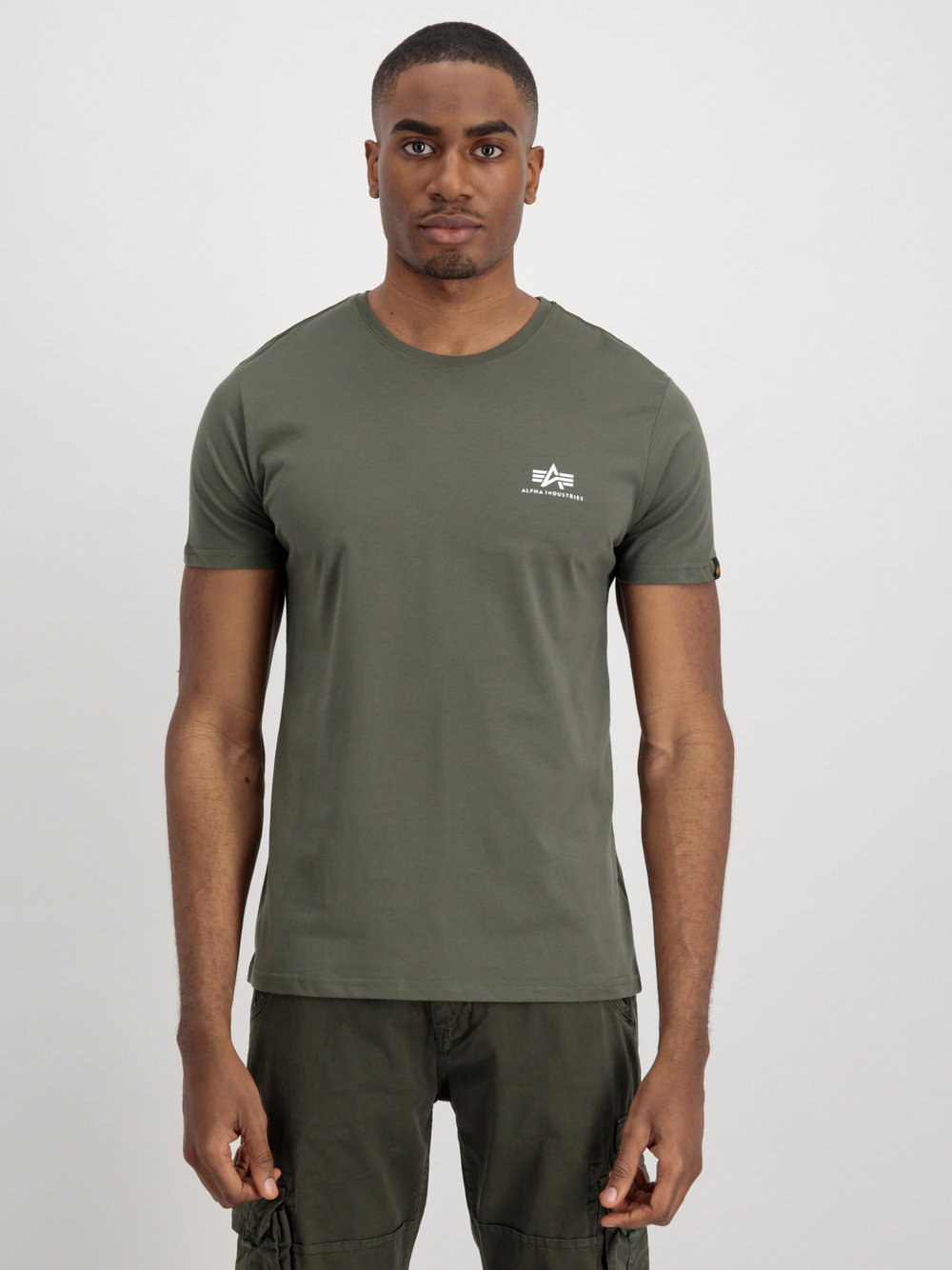 Alpha Industries T-Shirt Herren Baumwolle grün bedruckt, S