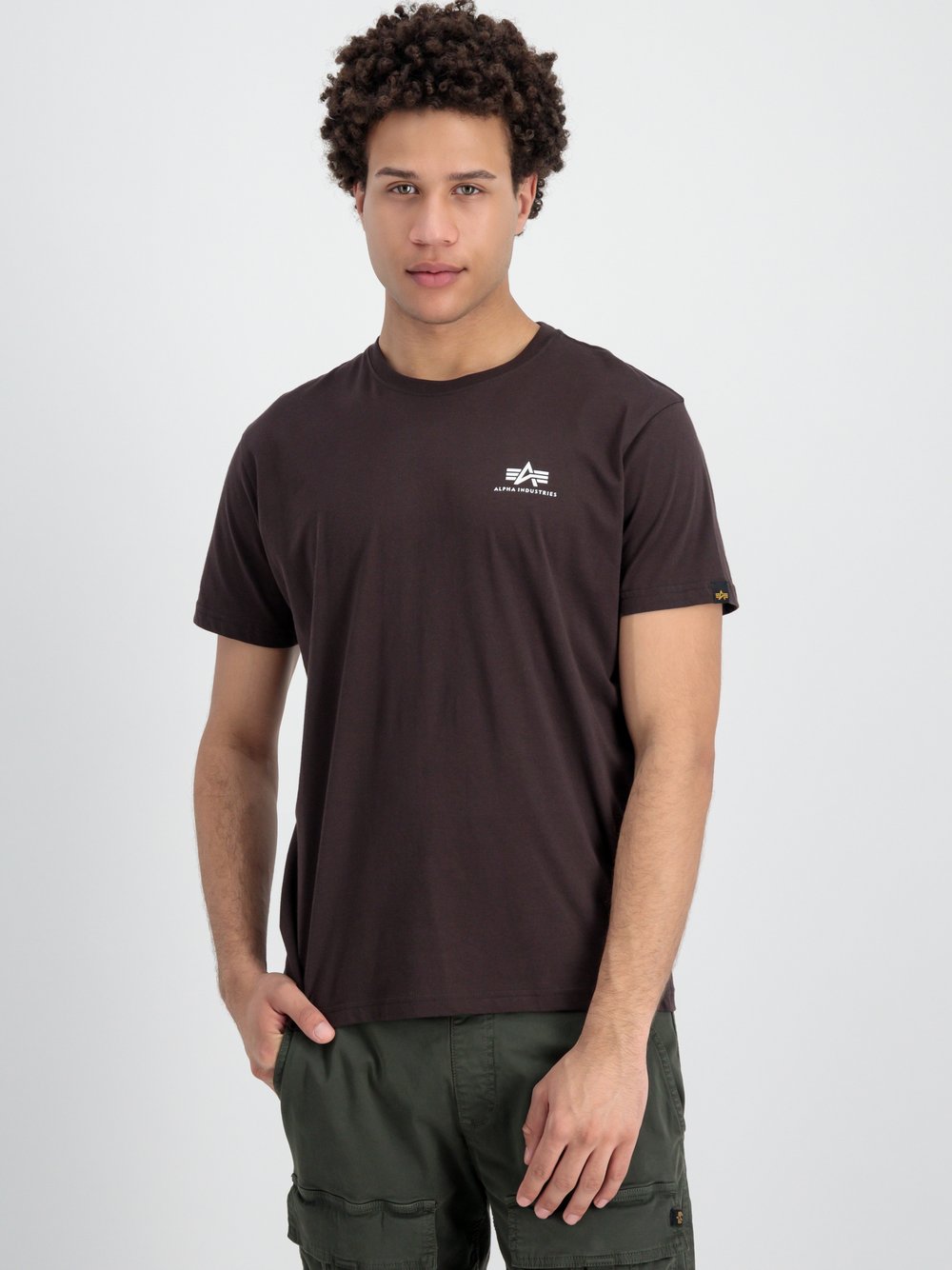 Alpha Industries T-Shirt Herren Baumwolle braun bedruckt, XXL