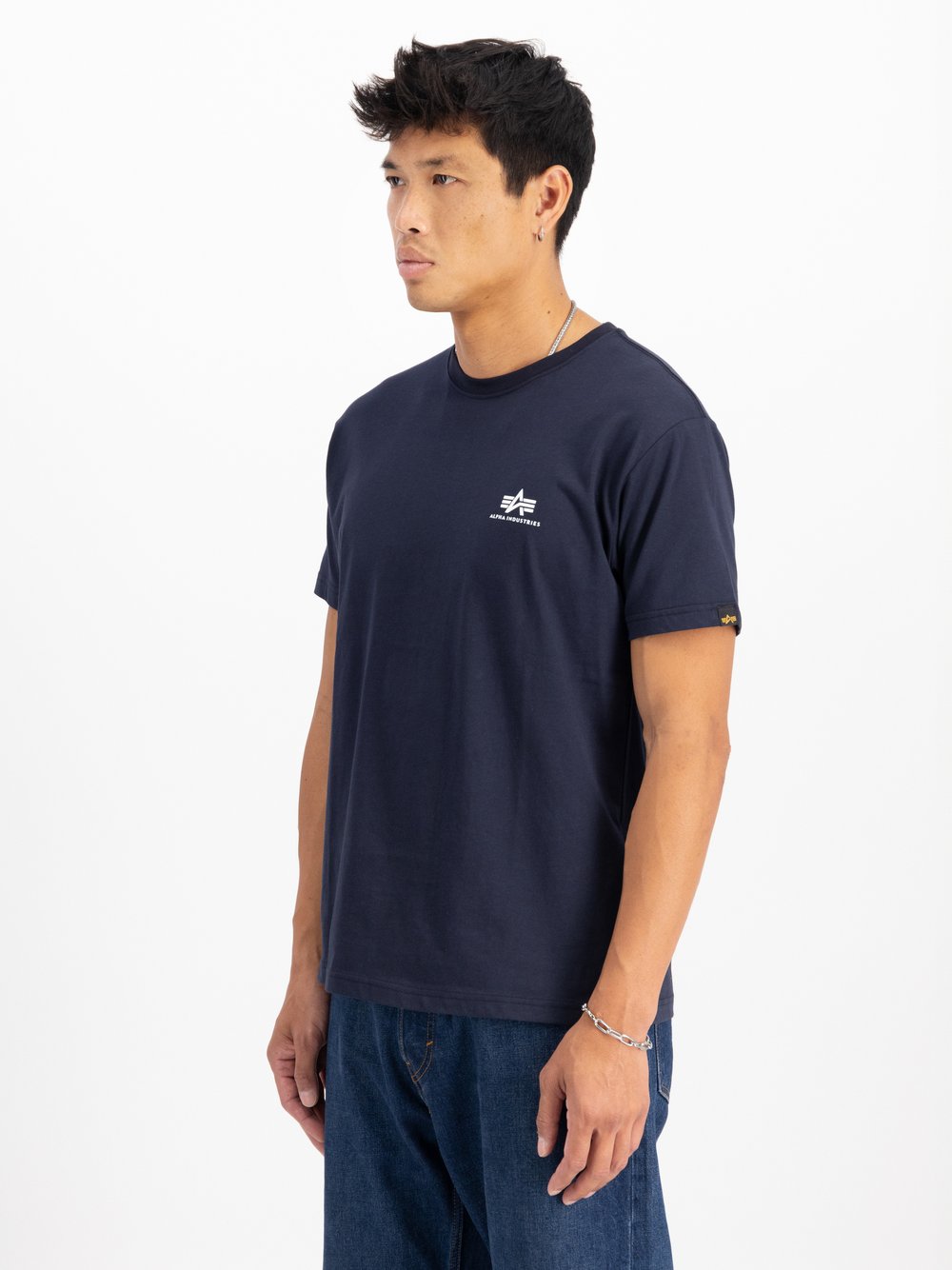 Thumbnail - Alpha Industries T-Shirt Herren Baumwolle blau, L