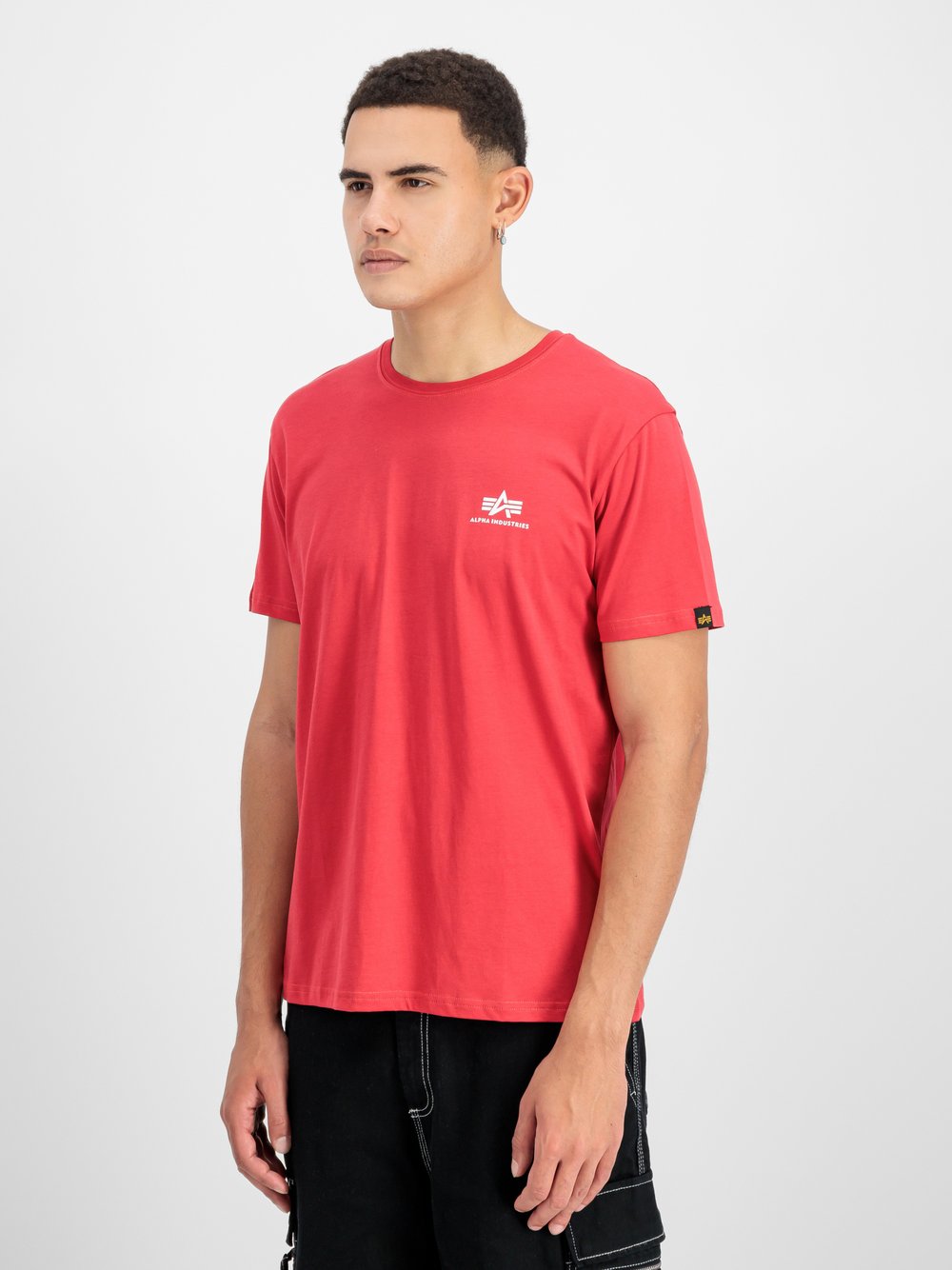Thumbnail - Alpha Industries T-Shirt Herren Baumwolle rot bedruckt, M