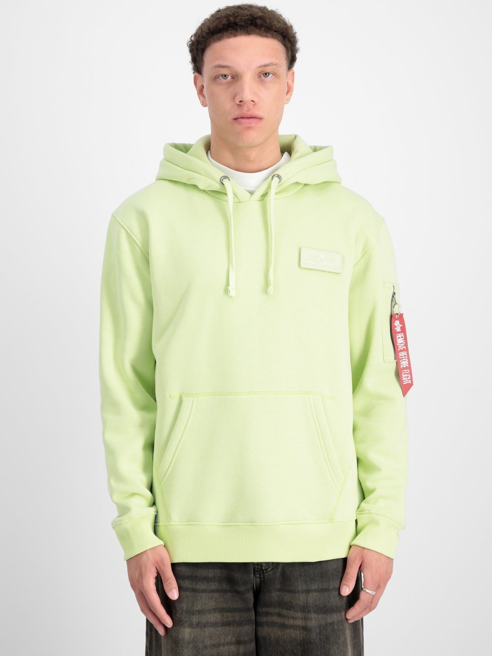 Alpha Industries Kapuzensweatshirt Herren gelb bedruckt, L