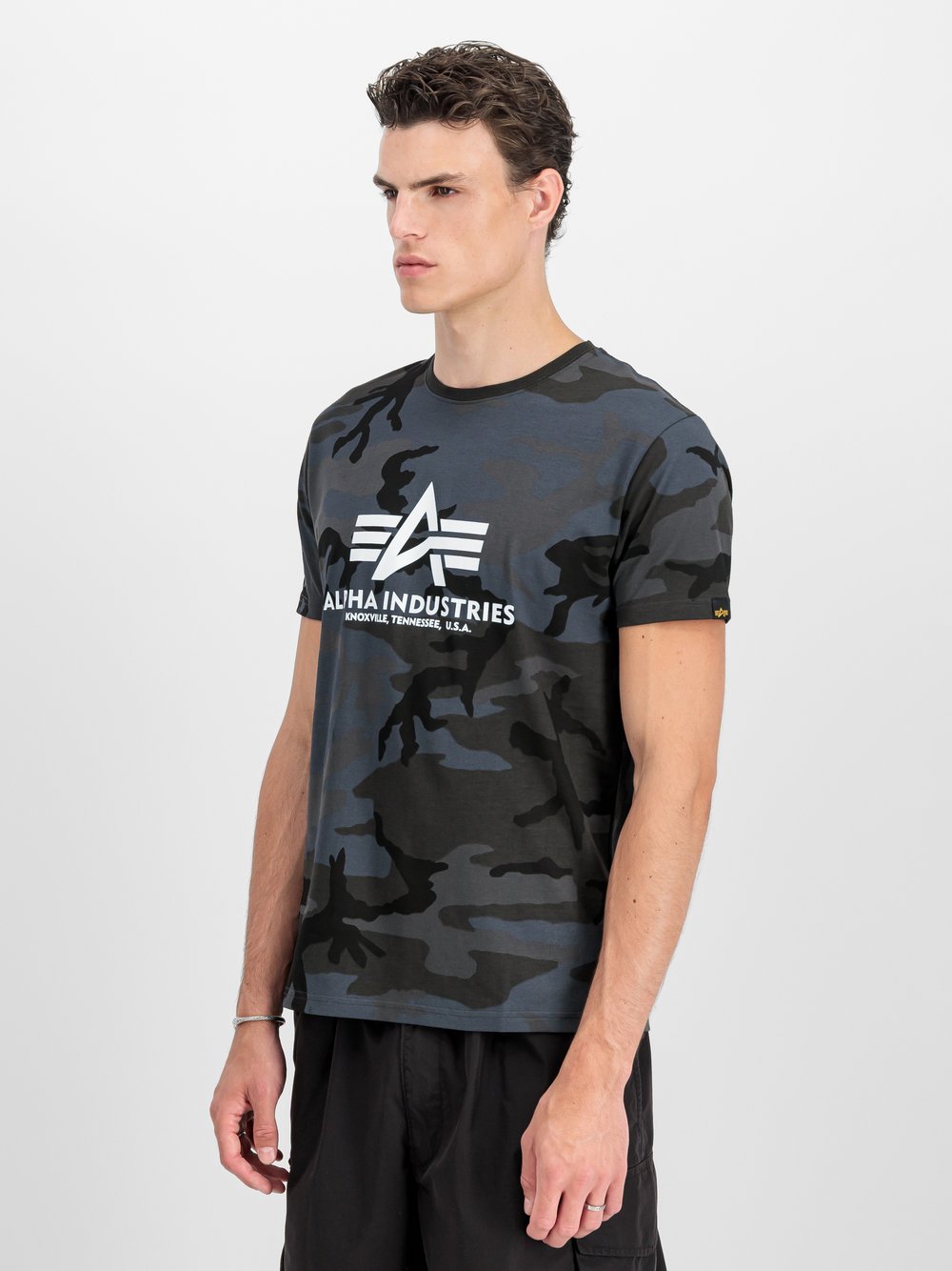 Thumbnail - Alpha Industries T-Shirt Herren Baumwolle schwarz gemustert, L