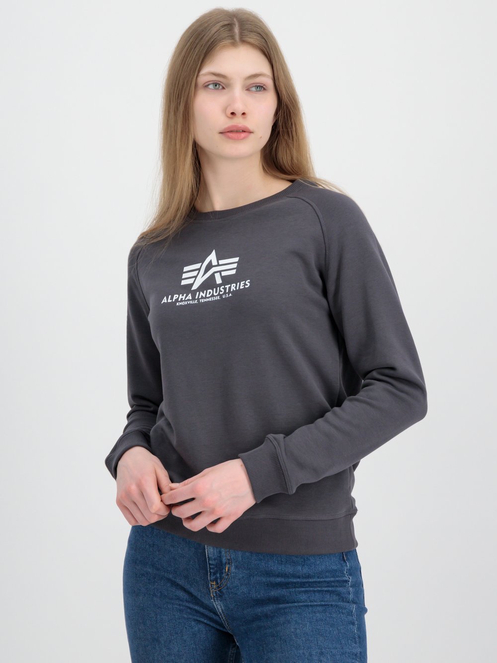 Alpha Industries Sweatshirt Damen grau bedruckt, L