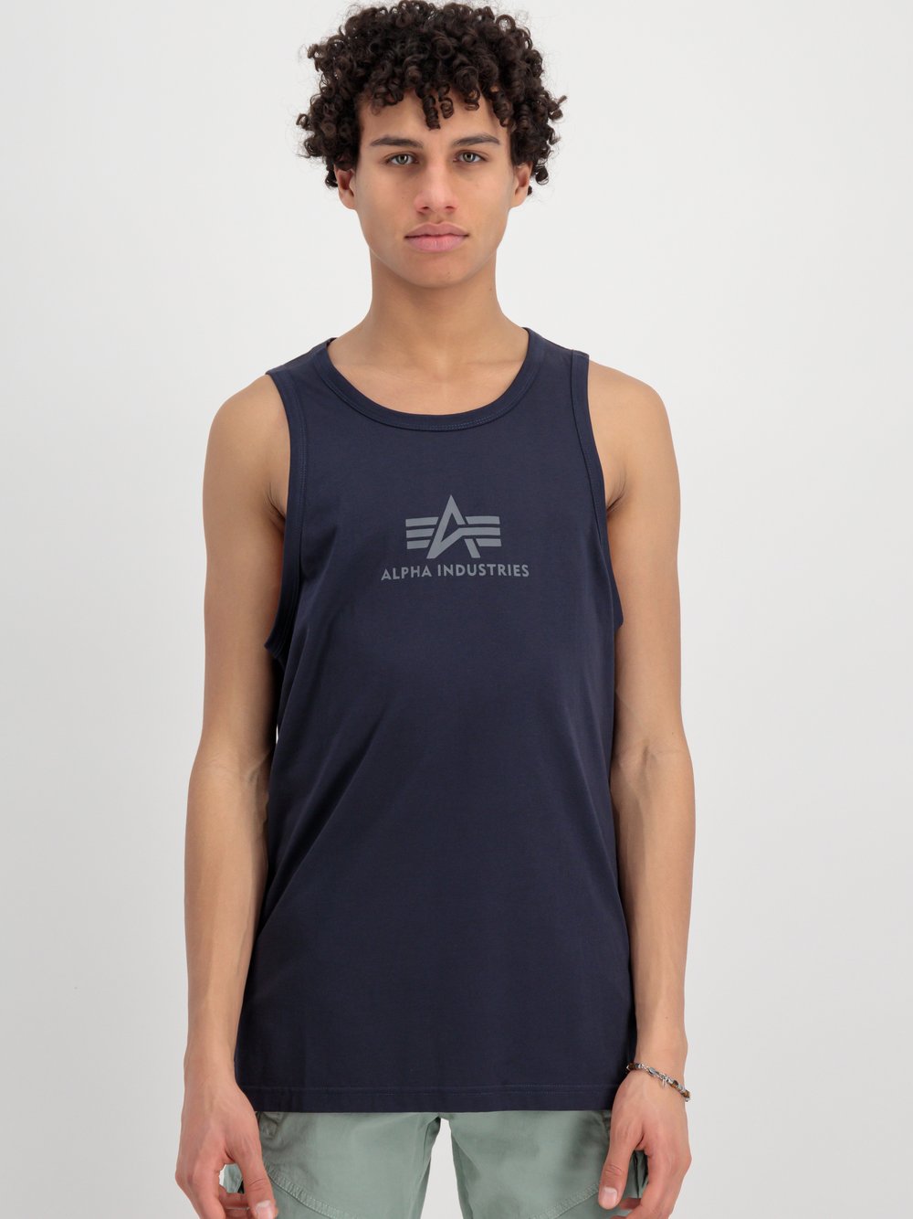 Alpha Industries Tanktop Herren Baumwolle blau bedruckt, XXL