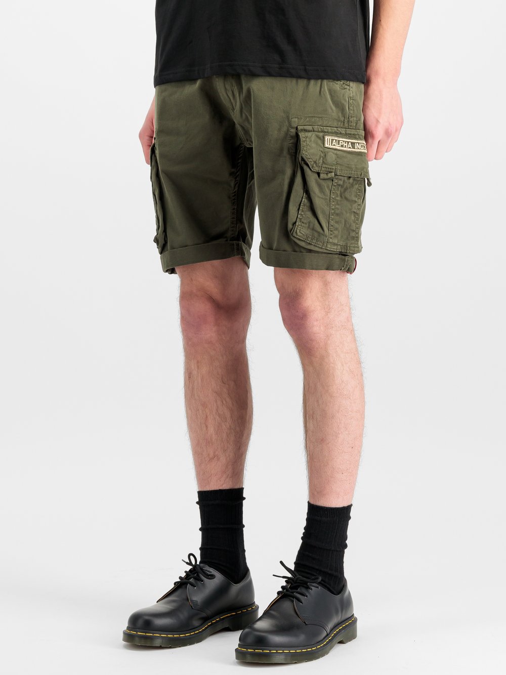 Alpha Industries Cargo-Shorts Herren Baumwolle grün, 28