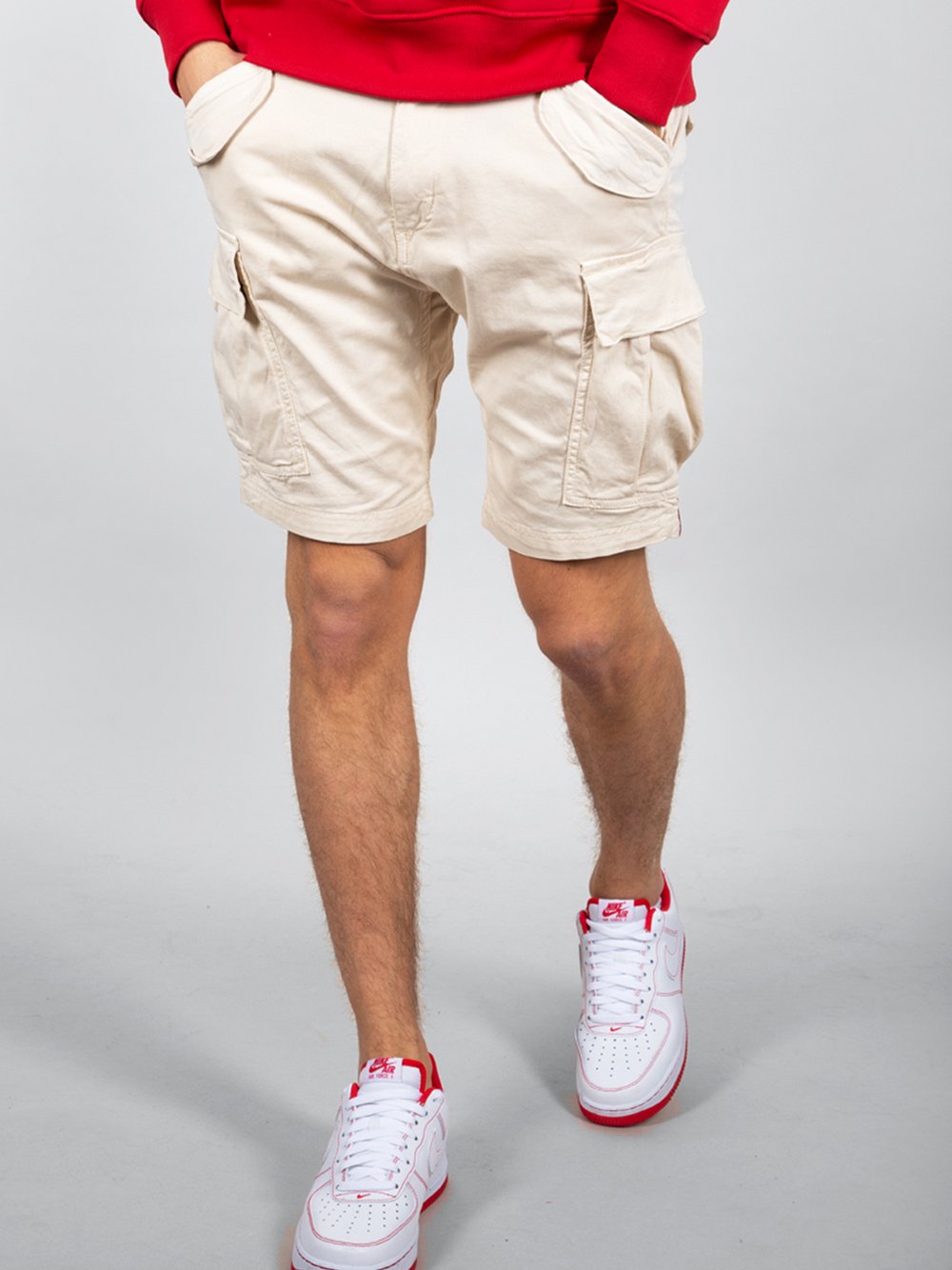 Alpha Industries Cargo-Shorts Herren Baumwolle weiß, 36