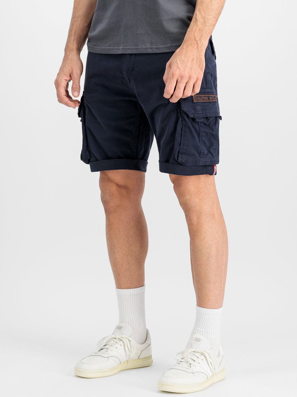 Thumbnail - Alpha Industries Cargo-Shorts Herren Baumwolle blau, 34