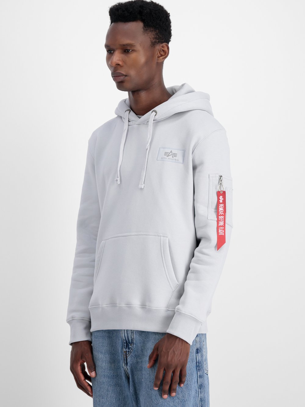 Alpha Industries Kapuzensweatshirt Herren Baumwolle blau gemustert, XXL