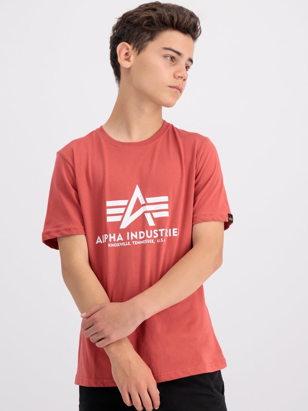 Alpha Industries T-Shirt Kinder Baumwolle rot bedruckt, 14