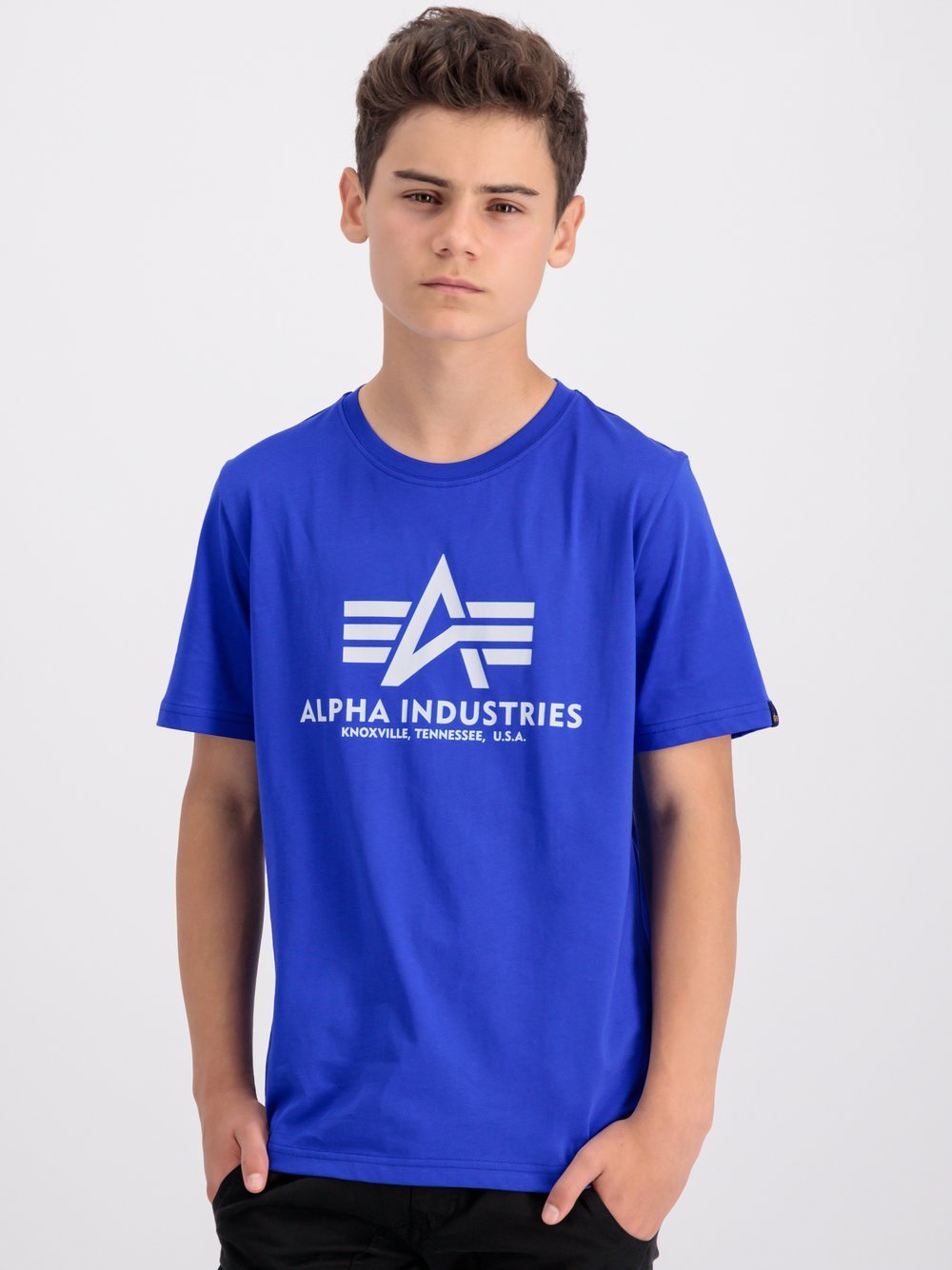 Alpha Industries T-Shirt Kinder Baumwolle blau bedruckt, 8