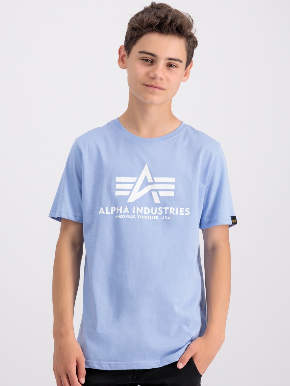 Alpha Industries T-Shirt Kinder Baumwolle blau bedruckt, 12