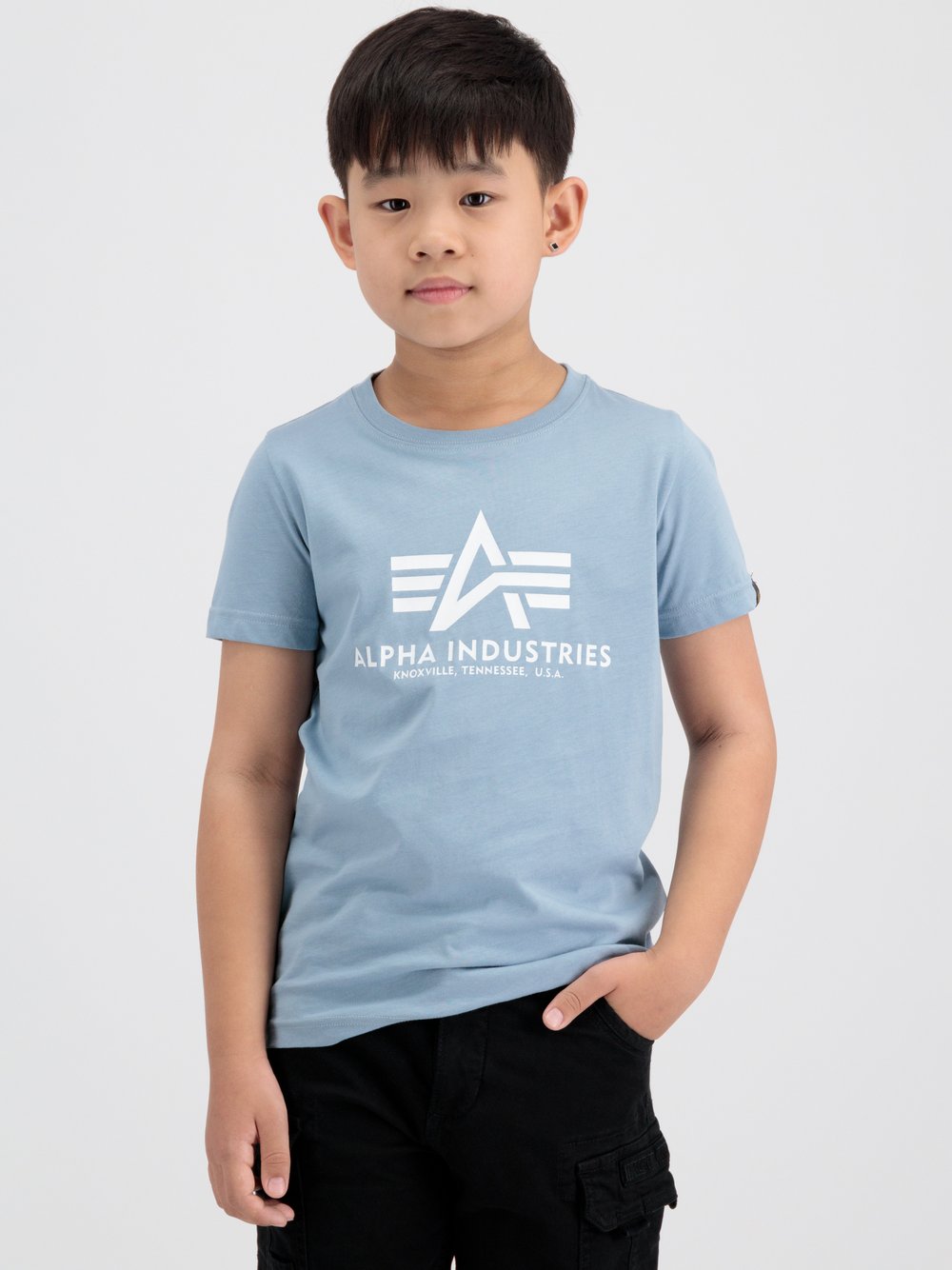 Alpha Industries T-Shirt Kinder Baumwolle blau bedruckt, 16