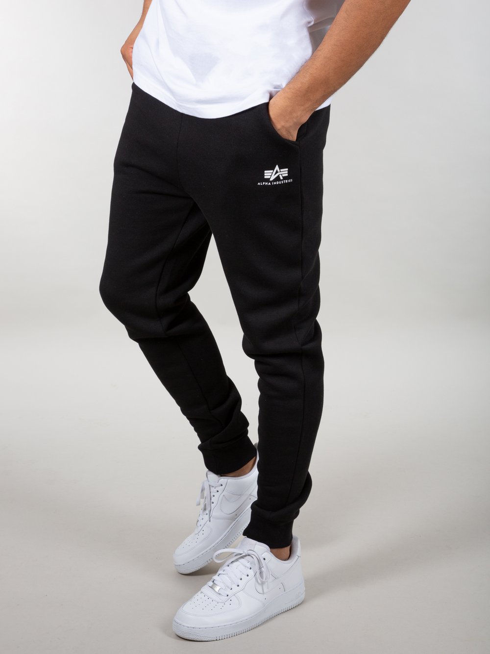Alpha Industries Jogginghose Herren Baumwolle schwarz bedruckt, M