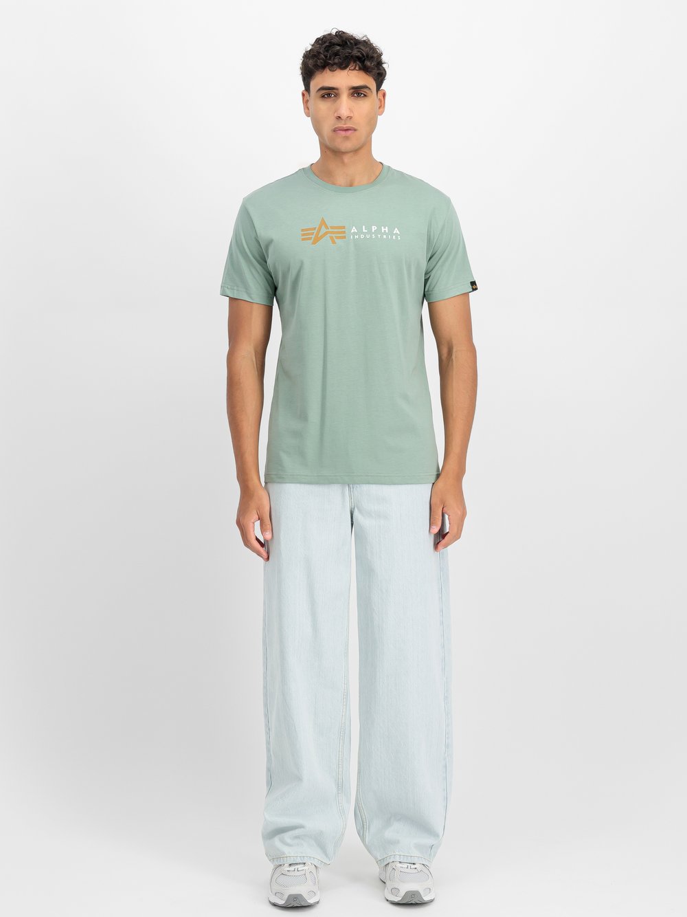 Alpha Industries T-Shirt Herren Baumwolle grün bedruckt, S