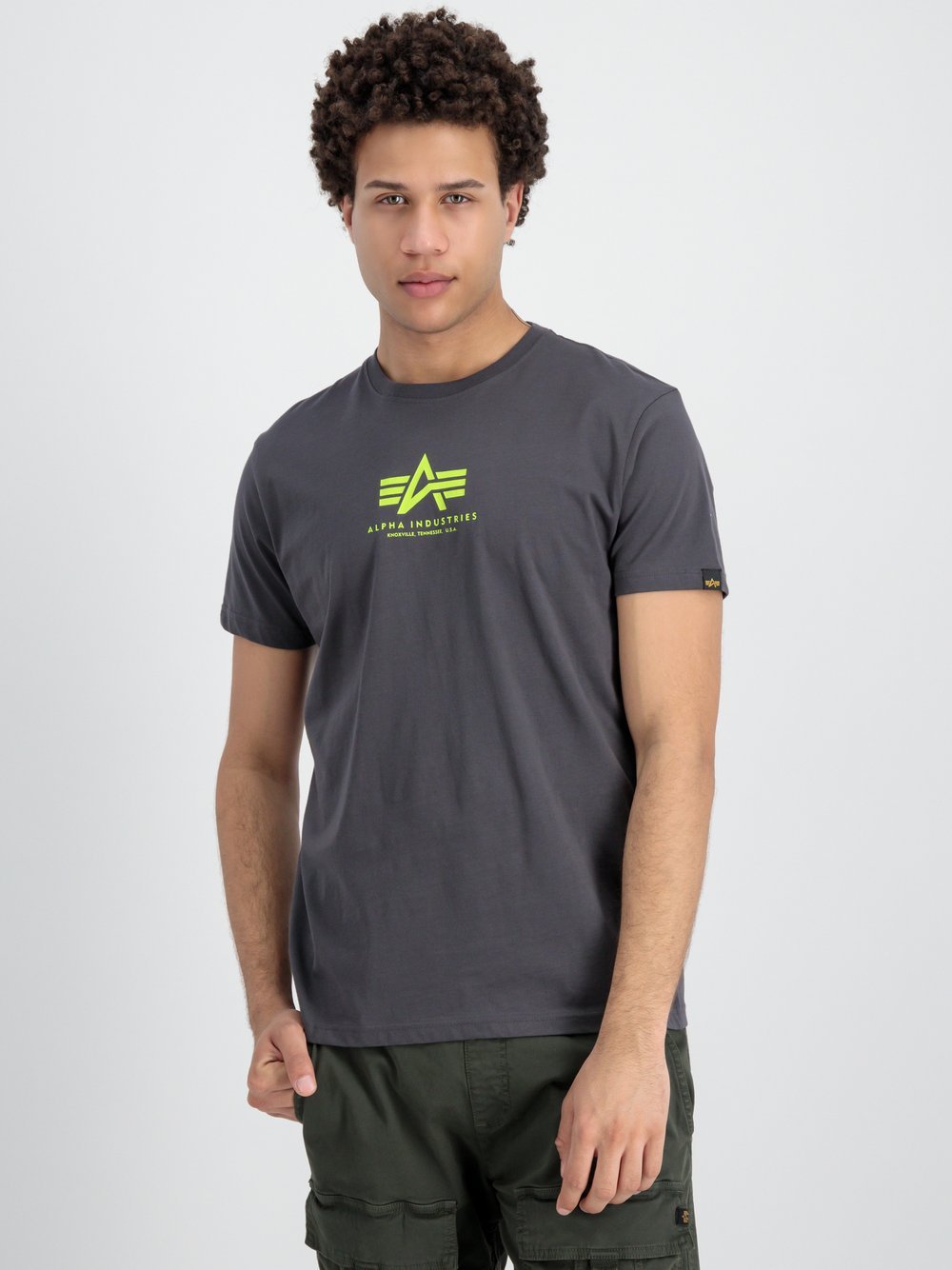 Alpha Industries T-Shirt Herren Baumwolle grau bedruckt, XXL