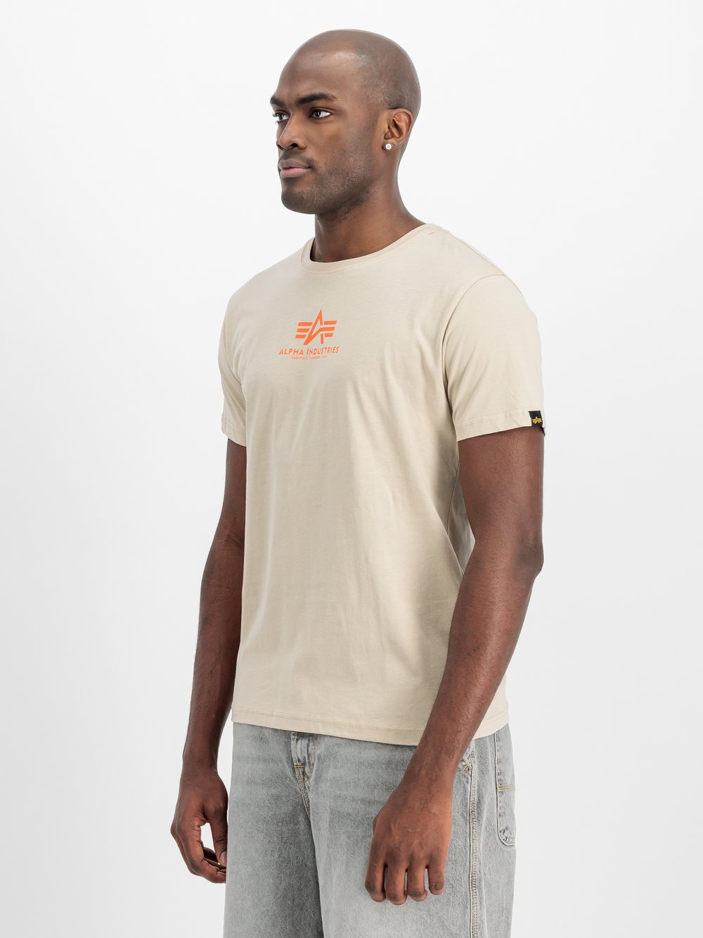 Alpha Industries T-Shirt Herren Baumwolle beige, L