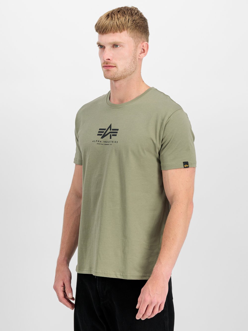 Thumbnail - Alpha Industries T-Shirt Herren Baumwolle grün bedruckt, S