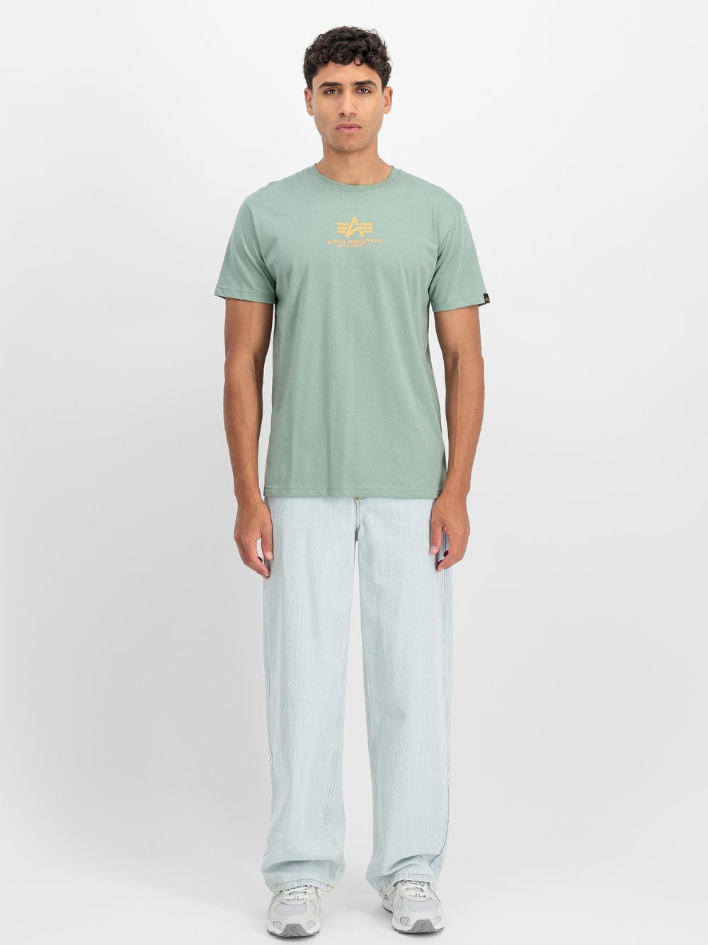 Alpha Industries T-Shirt Herren Baumwolle grün bedruckt, L