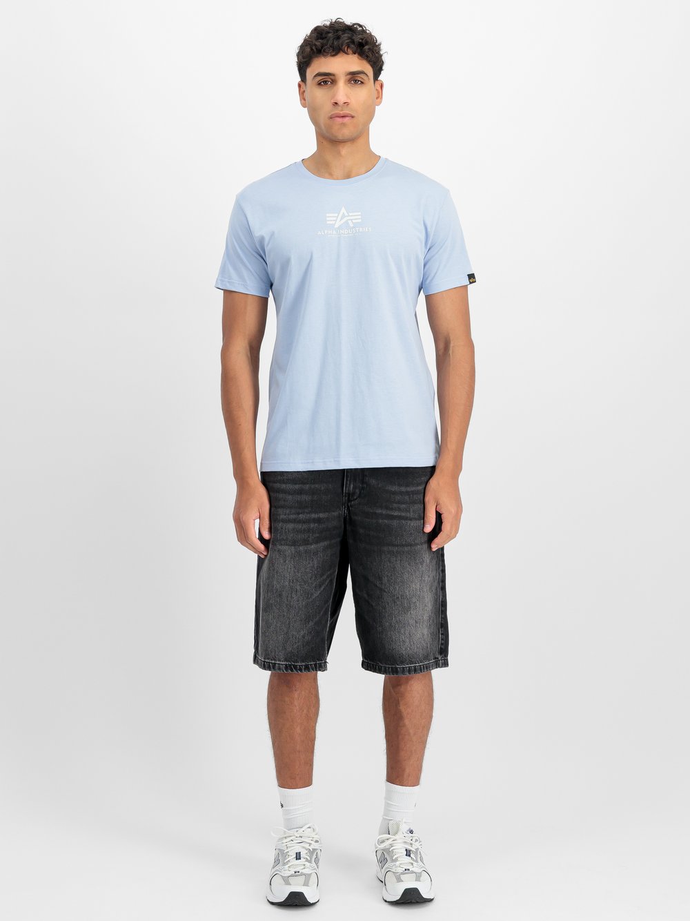 Alpha Industries T-Shirt Herren Baumwolle blau bedruckt, XXXL