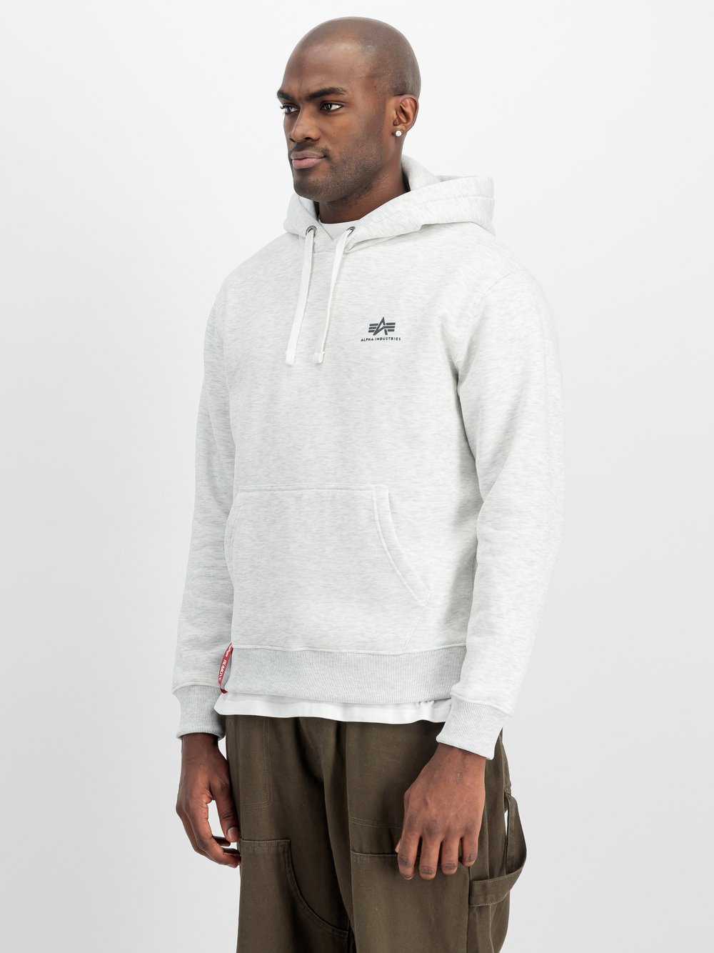 Alpha Industries Kapuzensweatshirt Herren Baumwolle grau, L