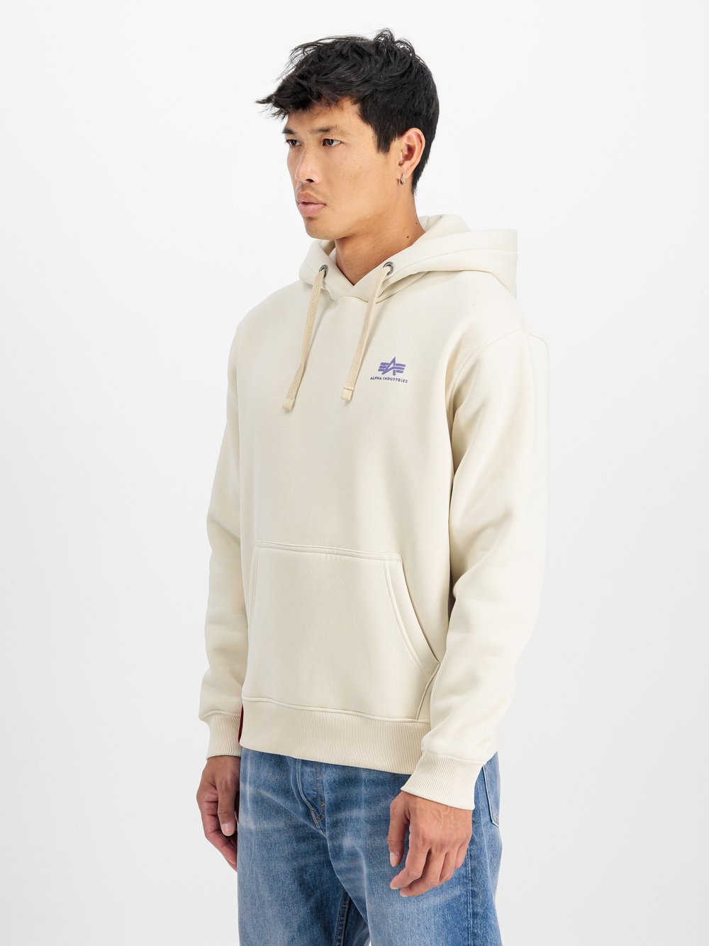 Alpha Industries Kapuzensweatshirt Herren Baumwolle weiß, L