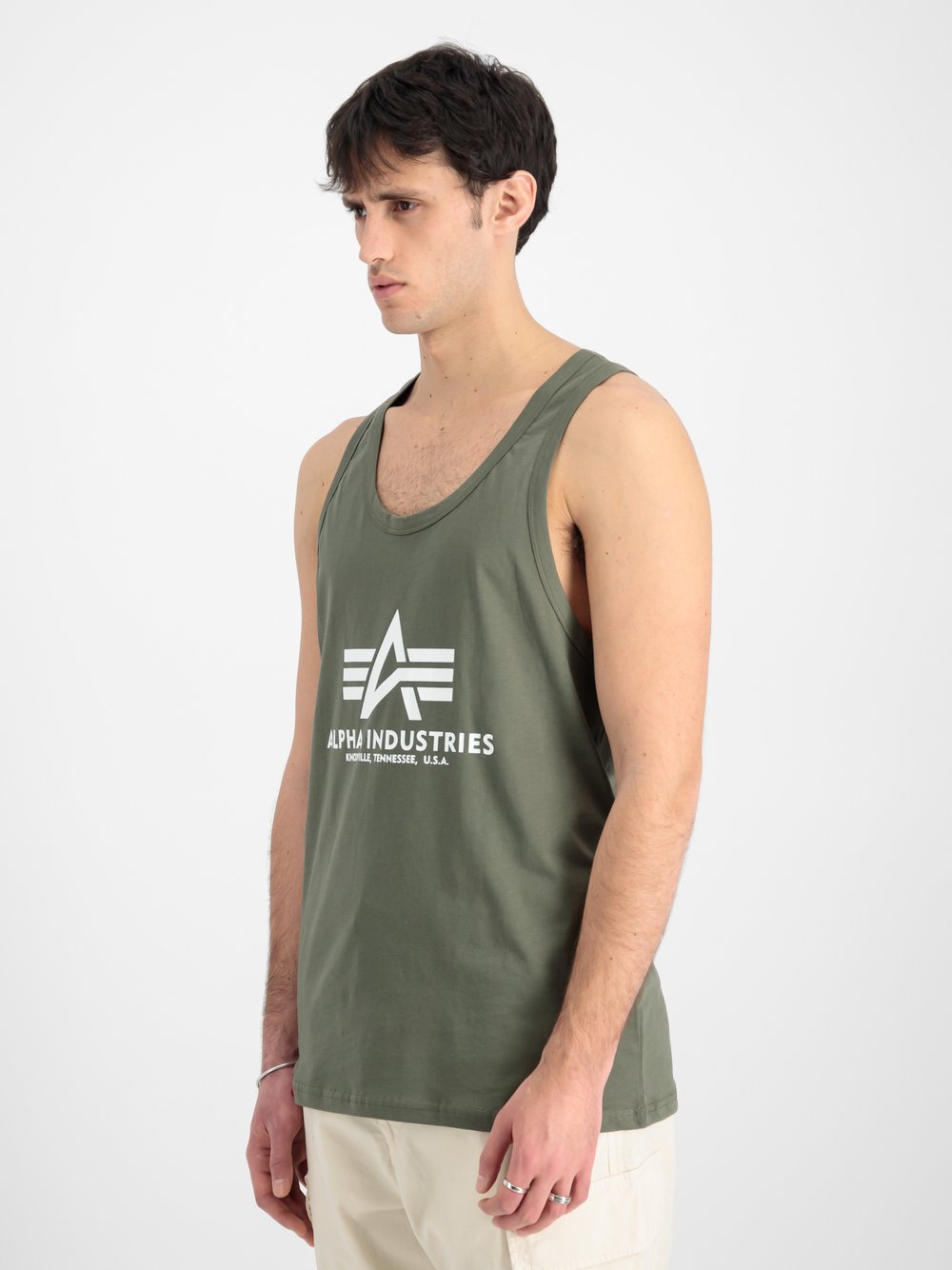 Alpha Industries Tanktop Herren Baumwolle grün bedruckt, XXL