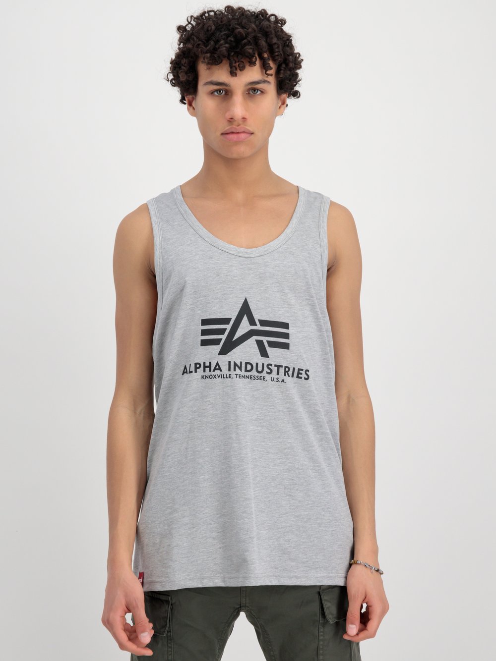Alpha Industries Tanktop Herren Baumwolle grau bedruckt, M