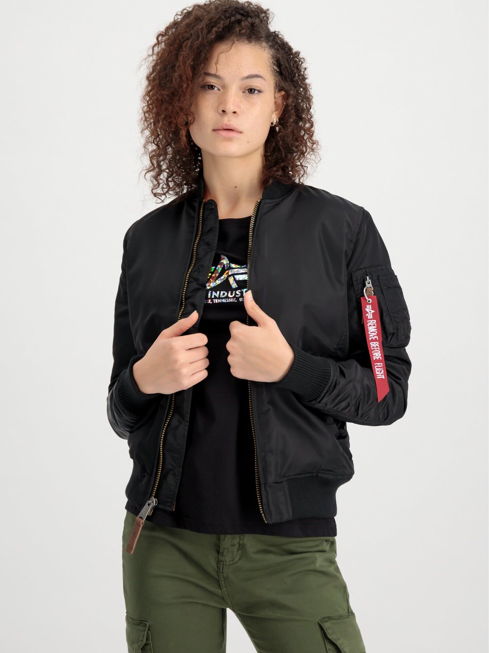 Alpha Industries Bomberjacke Damen schwarz, S