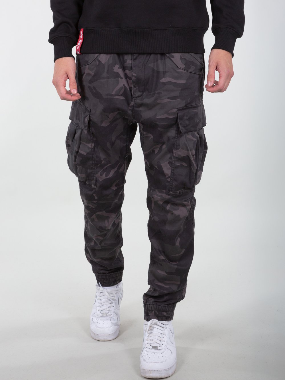 Alpha Industries Hose Herren Baumwolle schwarz gemustert, 33