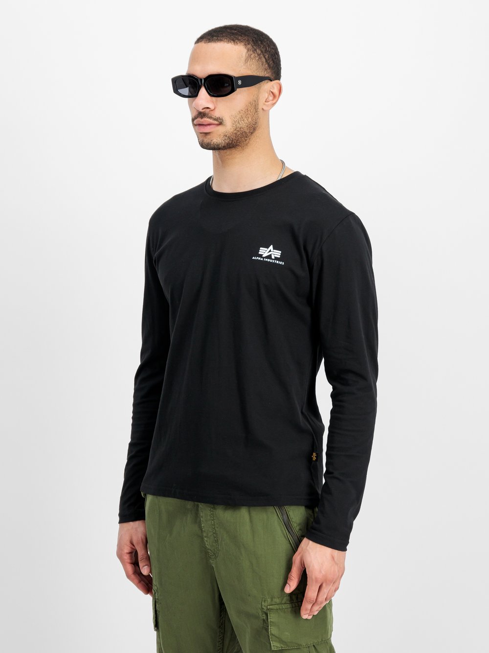 Alpha Industries Langarmshirt Herren Baumwolle schwarz, XXL