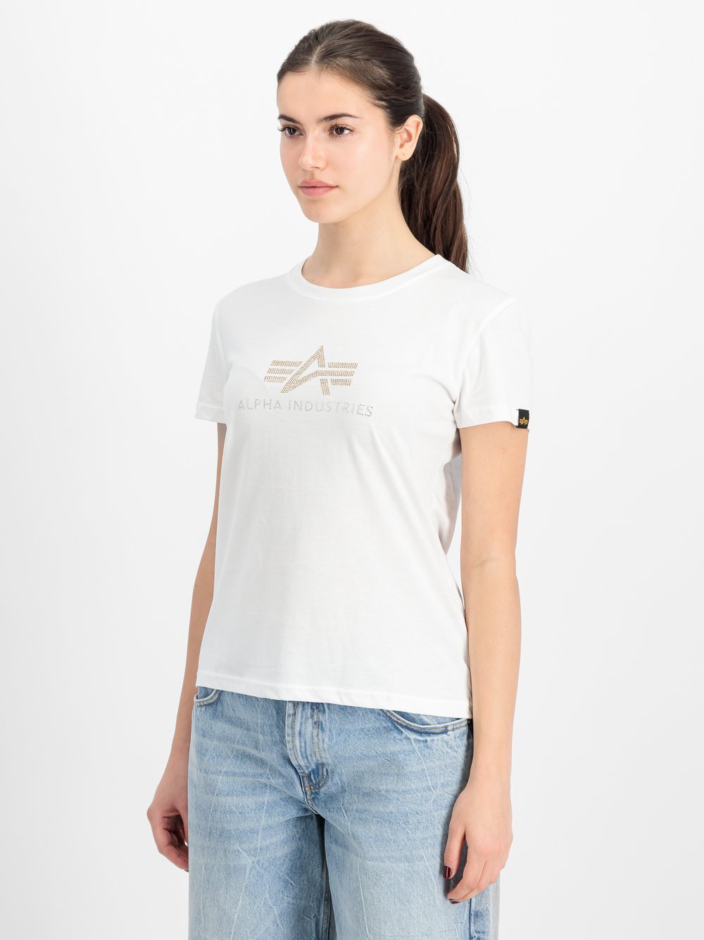 Alpha Industries T-Shirt Damen Baumwolle weiß, L