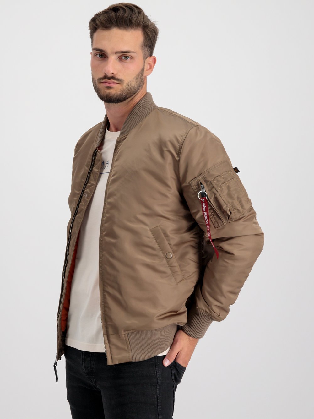 Alpha Industries Bomberjacke Herren beige, L