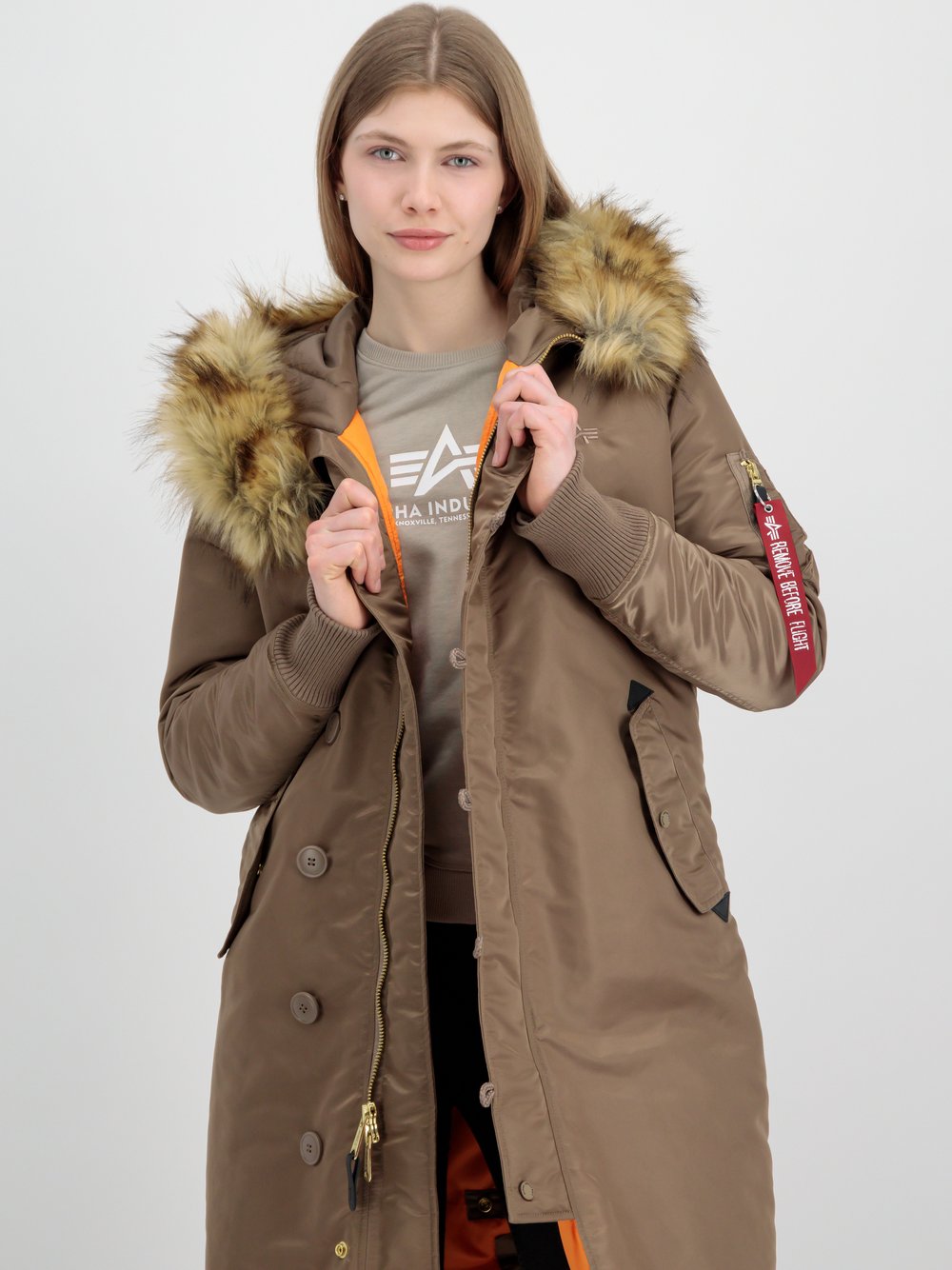 Alpha Industries Winterjacke Damen beige, XS