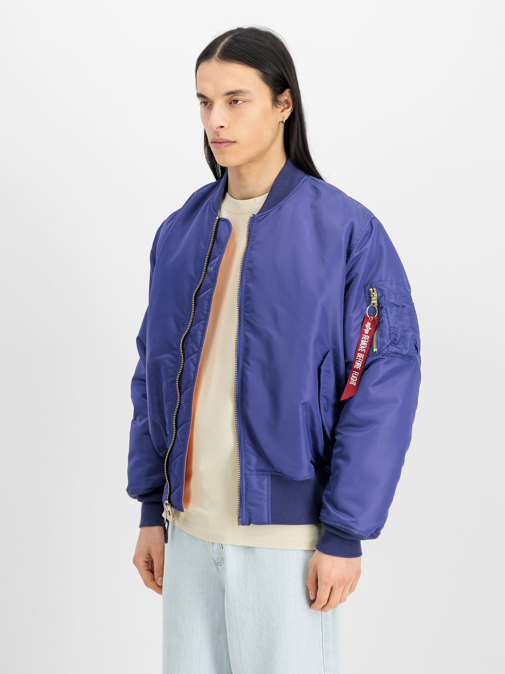 Alpha Industries Bomberjacke Herren Polyamid lila, XL